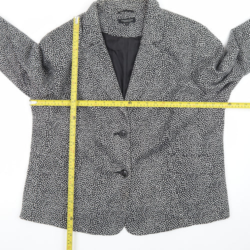 Debenhams Women’s Black White Spot Blazer Size 22 Regular Fit