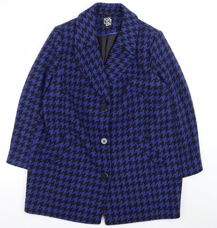 Debenhams The Collection Women's Blue Black Houndstooth Coat Size 20
