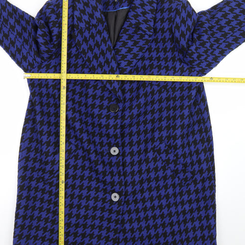 Debenhams The Collection Women's Blue Black Houndstooth Coat Size 20
