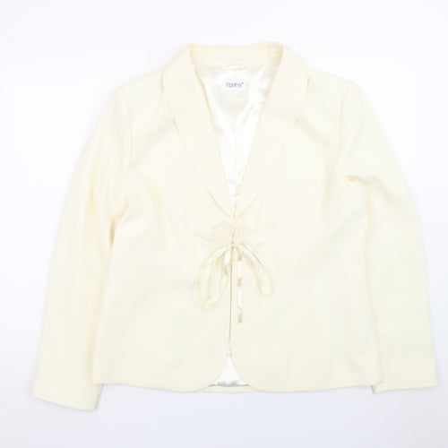 Together Women Ivory Polyester Single-Breasted Blazer UK 18