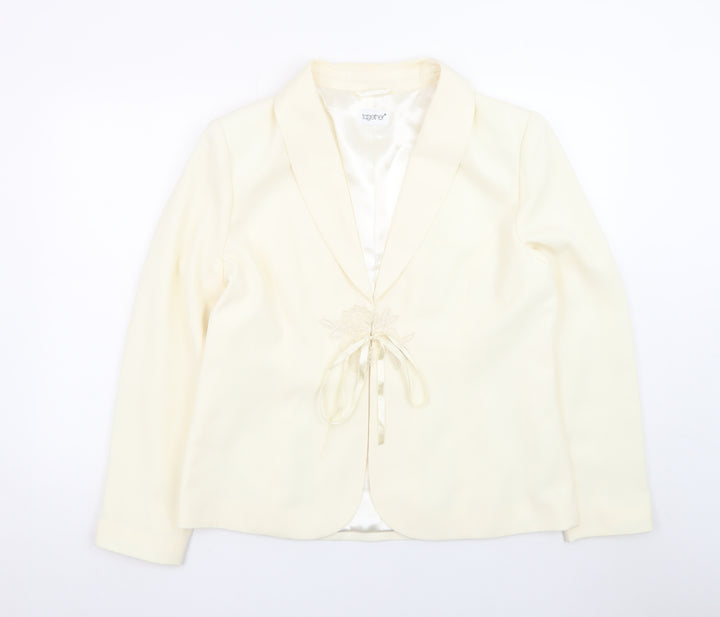 Together Women Ivory Polyester Single-Breasted Blazer UK 18