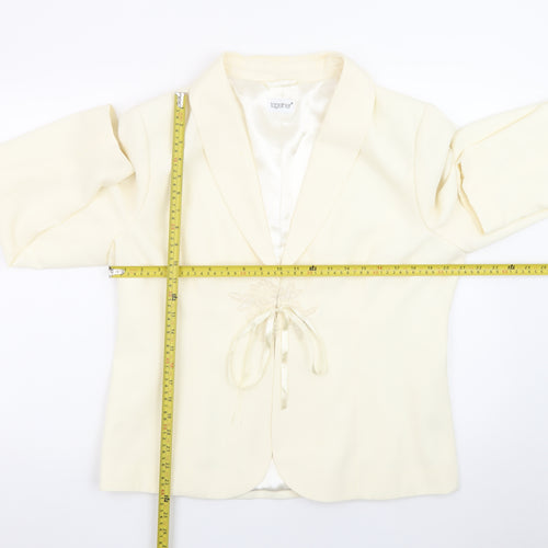 Together Women Ivory Polyester Single-Breasted Blazer UK 18