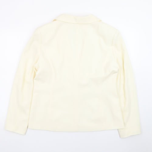 Together Women Ivory Polyester Single-Breasted Blazer UK 18