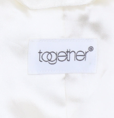 Together Women Ivory Polyester Single-Breasted Blazer UK 18