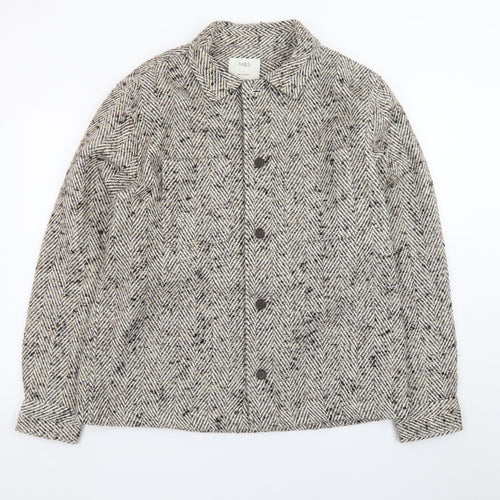 Marks and Spencer Women Beige Wool Tweed Button Jacket Size L