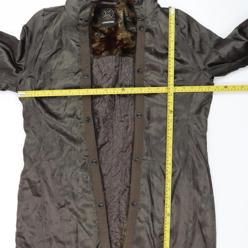 Creenstone Womens Brown Hooded Long Parka Coat Size 12