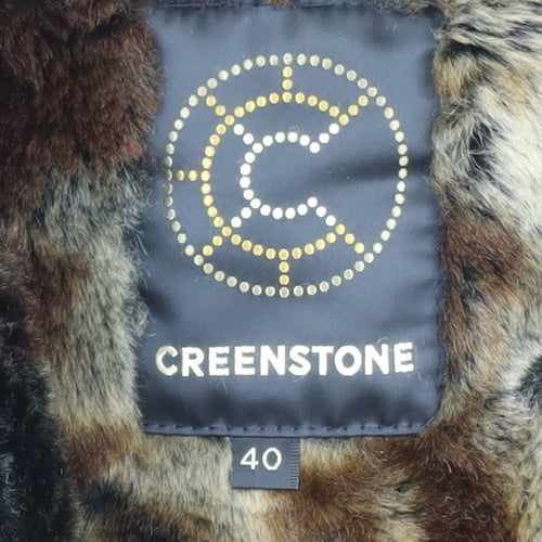 Creenstone Womens Brown Hooded Long Parka Coat Size 12