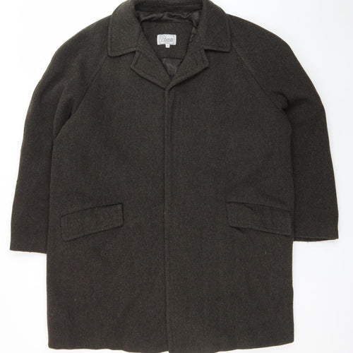 P Berretti Men's Brown Wool Overcoat Size 52 (42in) Lined Classic Style