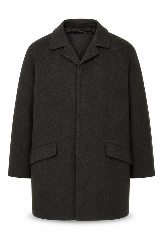 P Berretti Men's Brown Wool Overcoat Size 52 (42in) Lined Classic Style