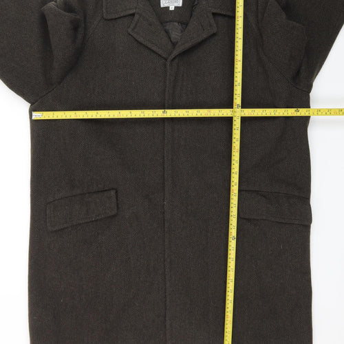 P Berretti Men's Brown Wool Overcoat Size 52 (42in) Lined Classic Style