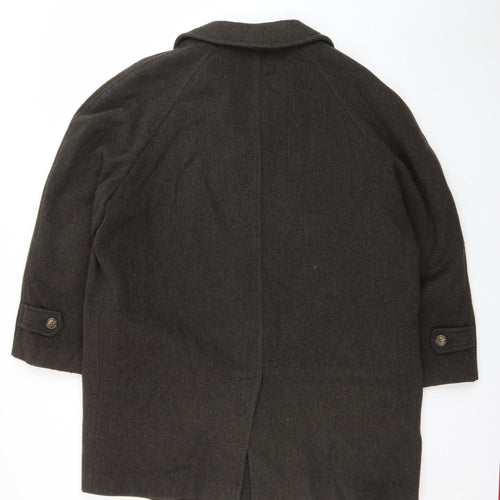P Berretti Men's Brown Wool Overcoat Size 52 (42in) Lined Classic Style