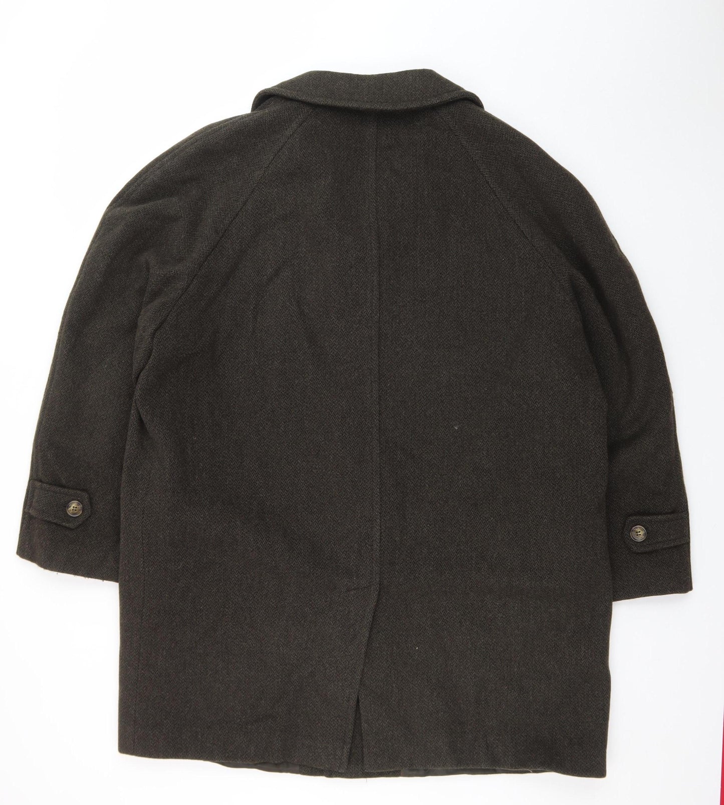 P Berretti Men's Brown Wool Overcoat Size 52 (42in) Lined Classic Style