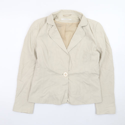 George Women Beige Linen Blend Single-Breasted Blazer UK 12