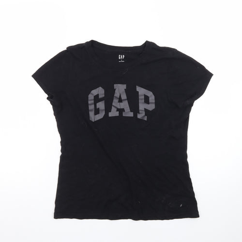GAP Womens Black Basic Slim Fit Short Sleeve Cotton T-Shirt Size S