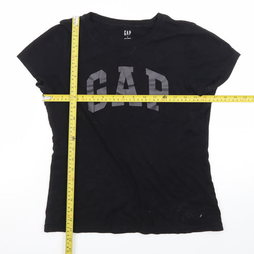 GAP Womens Black Basic Slim Fit Short Sleeve Cotton T-Shirt Size S