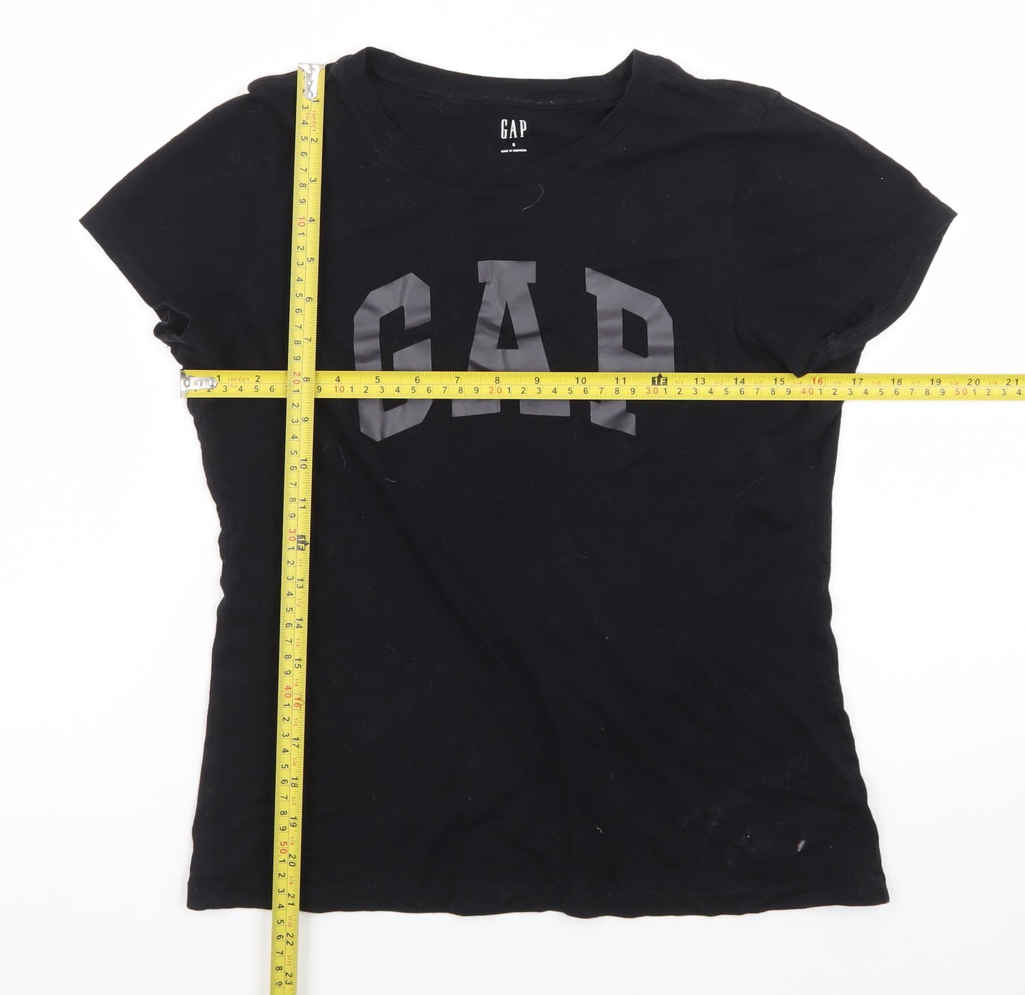 GAP Womens Black Basic Slim Fit Short Sleeve Cotton T-Shirt Size S