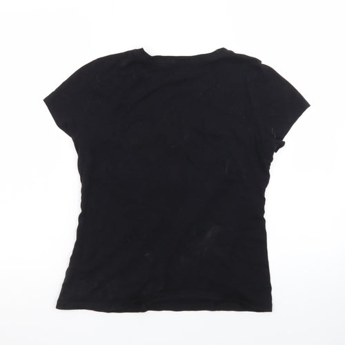GAP Womens Black Basic Slim Fit Short Sleeve Cotton T-Shirt Size S