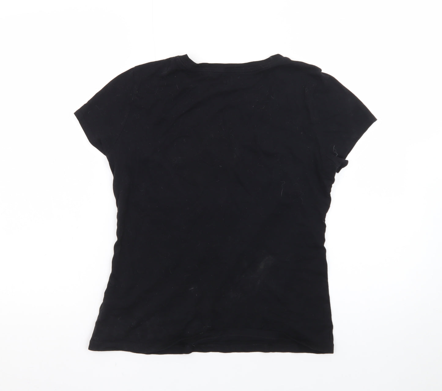 GAP Womens Black Basic Slim Fit Short Sleeve Cotton T-Shirt Size S