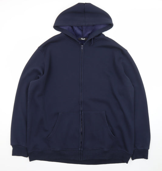 Palm Men's Blue 3XL Full Zip Hoodie Fleece Jacket