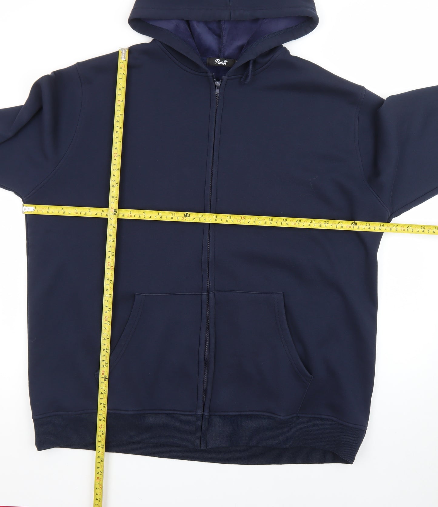 Palm Men's Blue 3XL Full Zip Hoodie Fleece Jacket