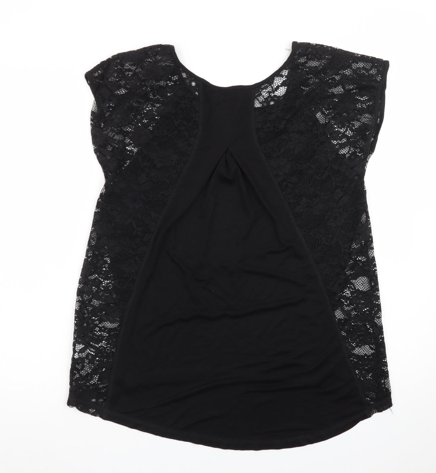 Izabel London Women's Black Lace Studded Blouse Size 12