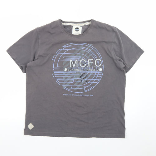 Manchester City F.C. Men's Grey XL Graphic Print T-Shirt