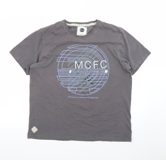 Manchester City F.C. Men's Grey XL Graphic Print T-Shirt