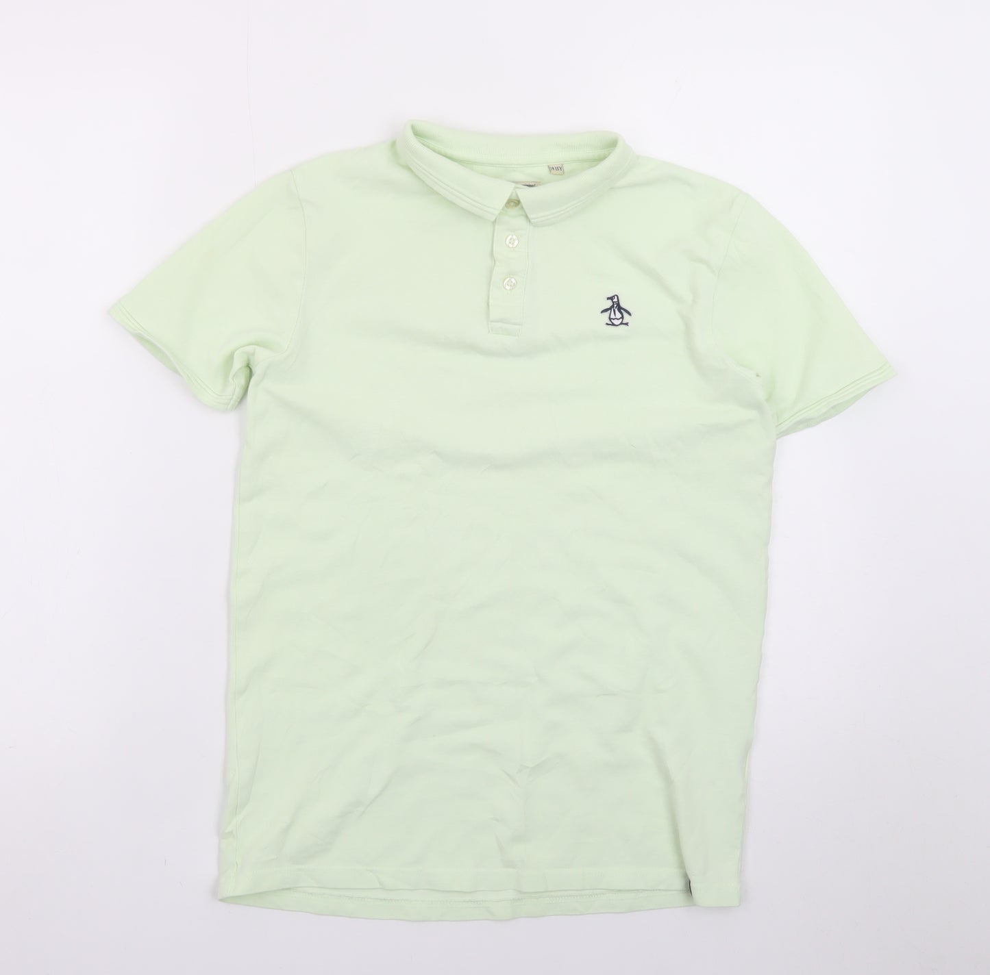 Original Penguin Boys Green 14-15 Years Polo Shirt Cotton Short Sleeve