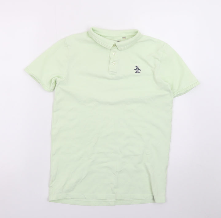 Original Penguin Boys Green 14-15 Years Polo Shirt Cotton Short Sleeve