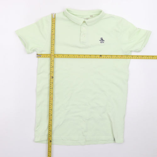 Original Penguin Boys Green 14-15 Years Polo Shirt Cotton Short Sleeve