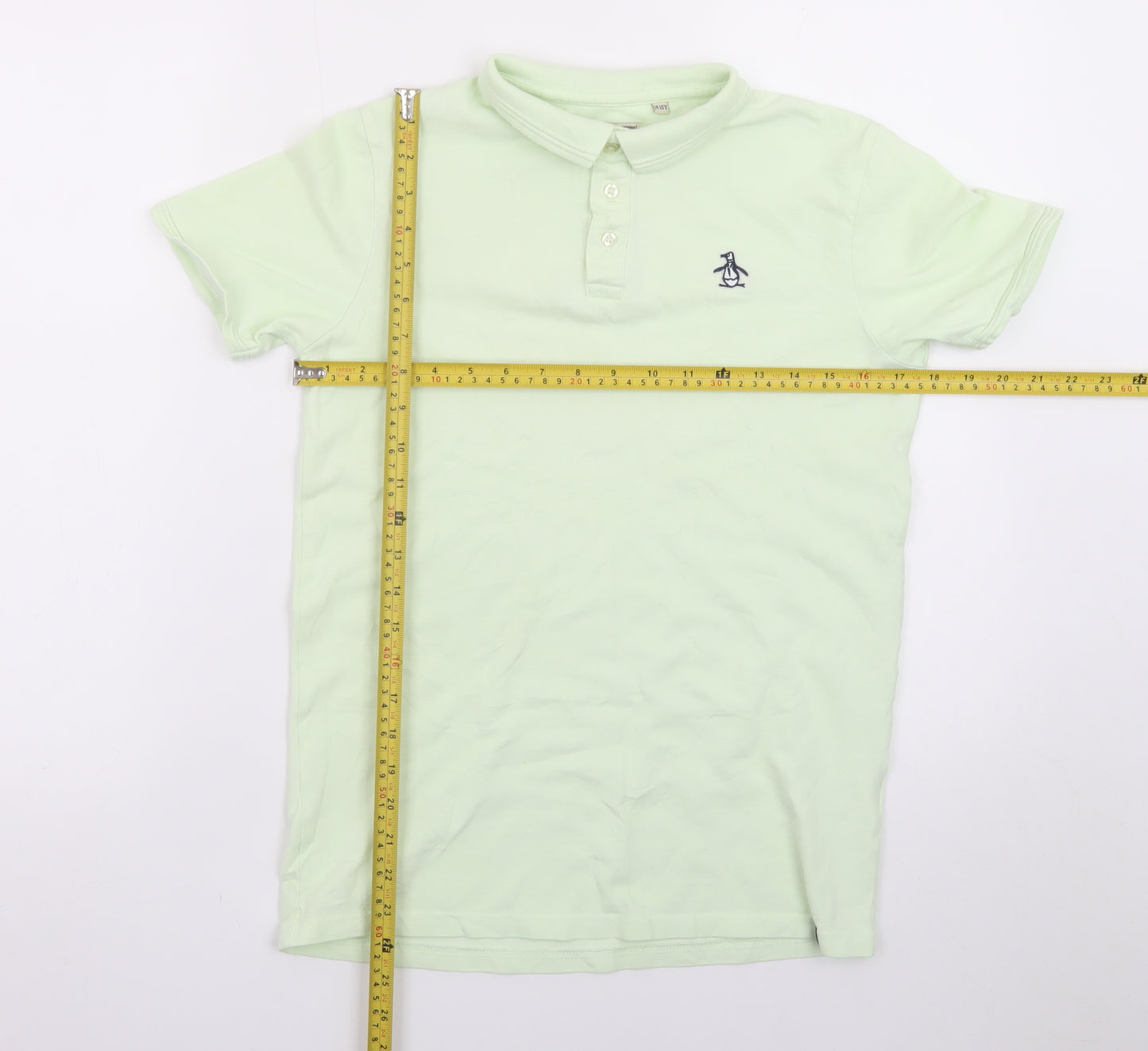 Original Penguin Boys Green 14-15 Years Polo Shirt Cotton Short Sleeve