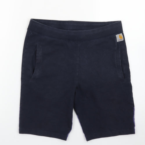 Carhartt Men Navy Blue S Porter Sweat Shorts Cotton Casual