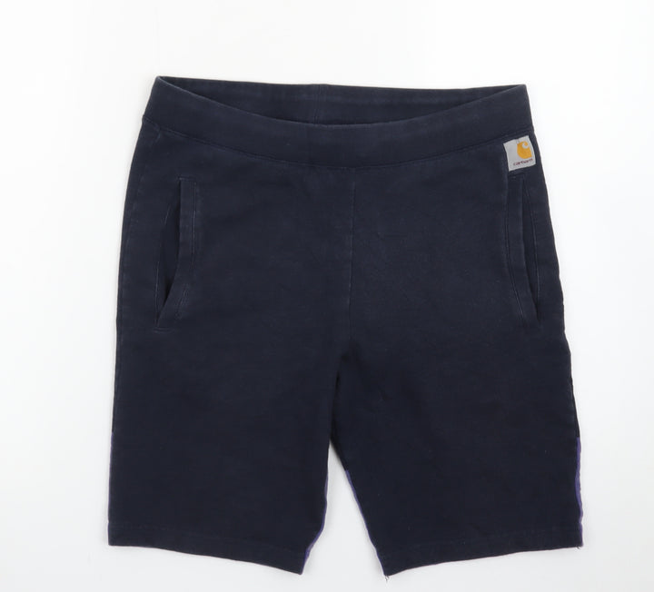 Carhartt Men Navy Blue S Porter Sweat Shorts Cotton Casual