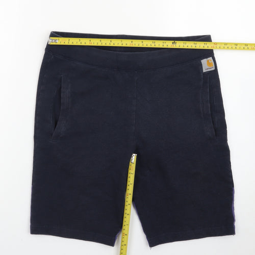 Carhartt Men Navy Blue S Porter Sweat Shorts Cotton Casual