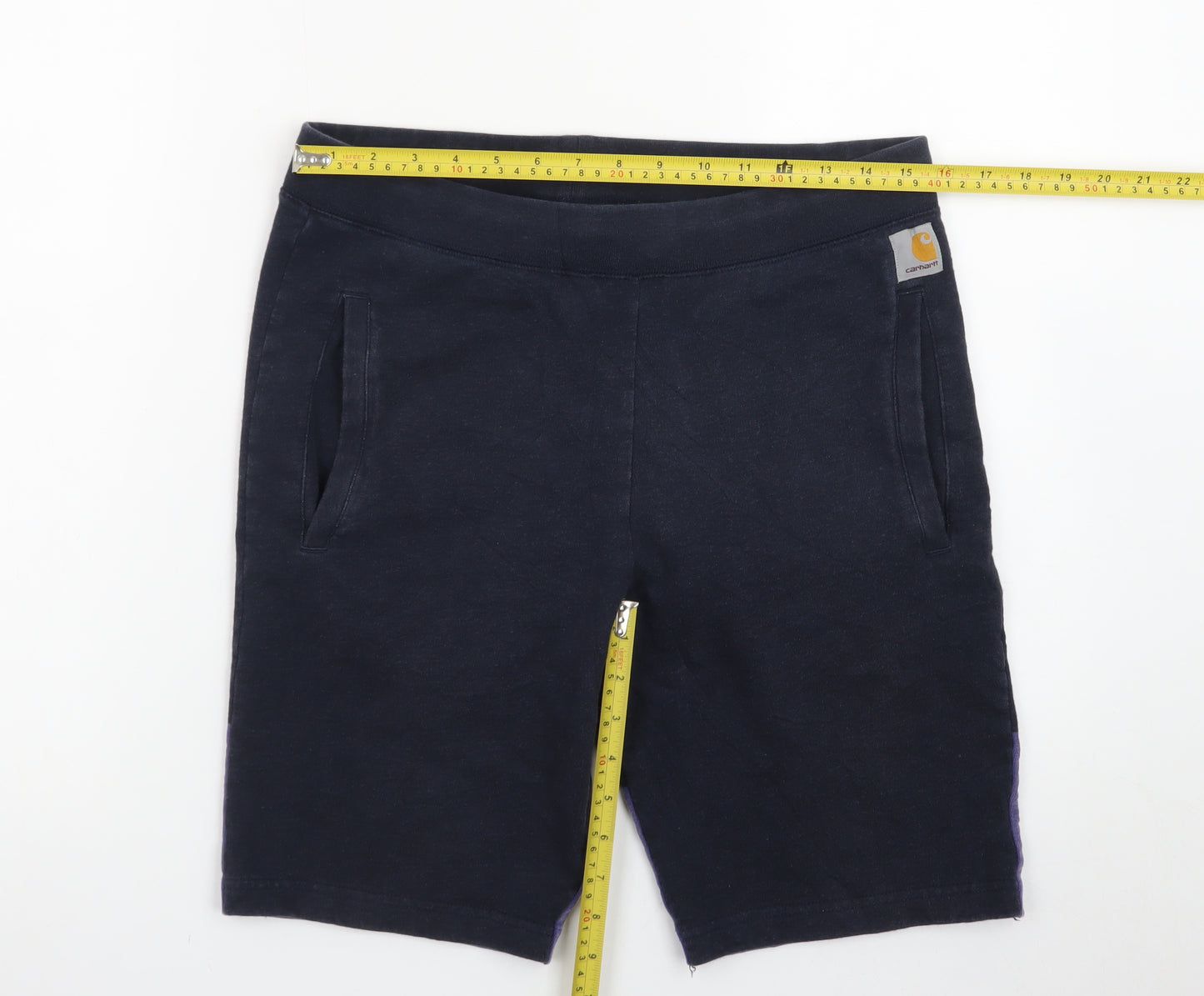 Carhartt Men Navy Blue S Porter Sweat Shorts Cotton Casual