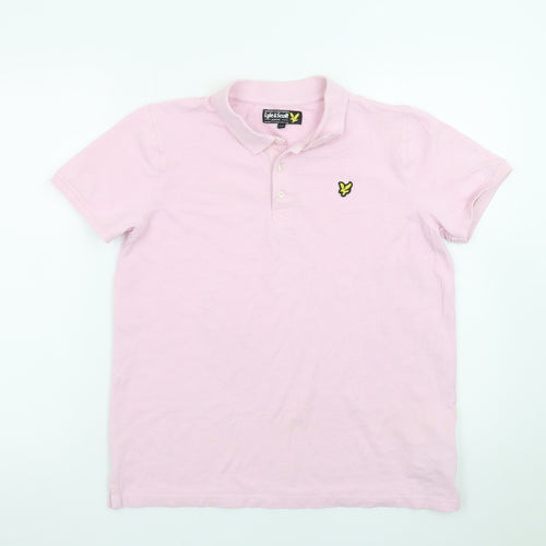 Lyle & Scott Junior Boys Pink Polo Shirt 15-16 Years Short Sleeve Cotton