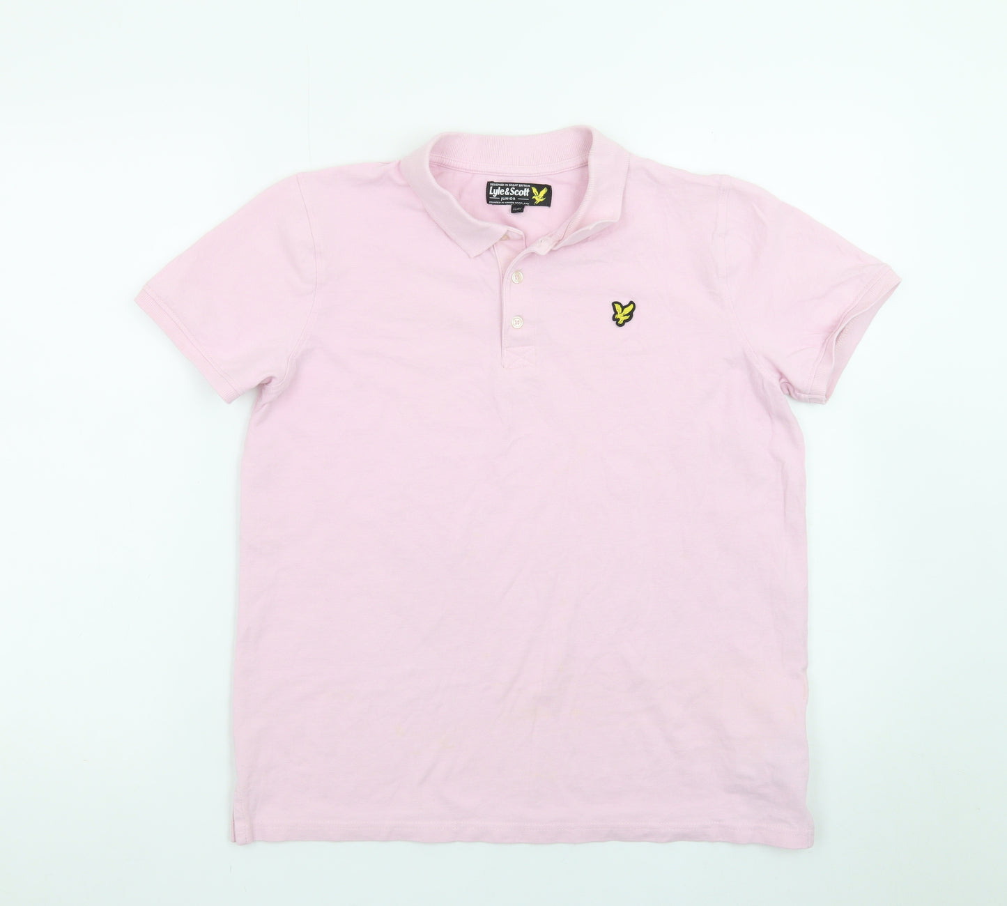 Lyle & Scott Junior Boys Pink Polo Shirt 15-16 Years Short Sleeve Cotton
