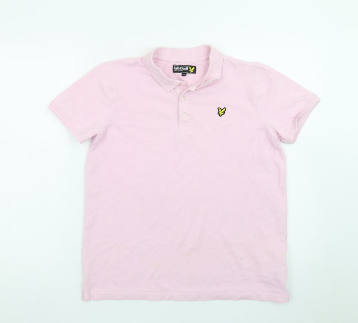 Lyle & Scott Junior Boys Pink Polo Shirt 15-16 Years Short Sleeve Cotton