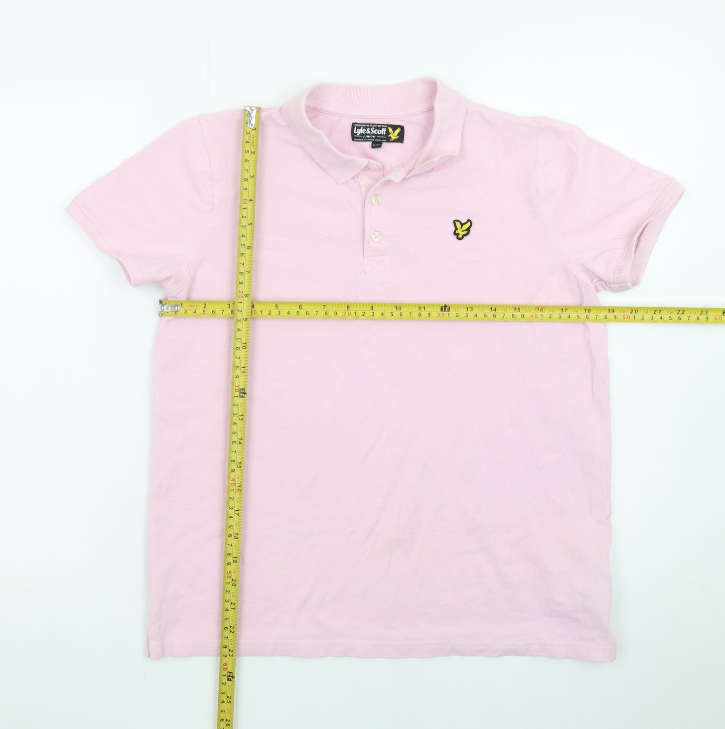 Lyle & Scott Junior Boys Pink Polo Shirt 15-16 Years Short Sleeve Cotton