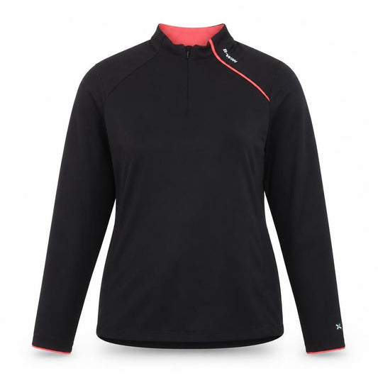 B'TWIN Women's Black Cycling Track Jacket Size 18 Long Sleeve 1/2 Zip