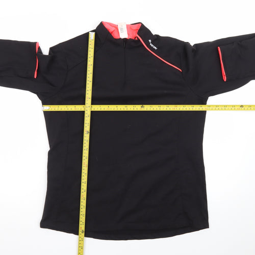 B'TWIN Women's Black Cycling Track Jacket Size 18 Long Sleeve 1/2 Zip