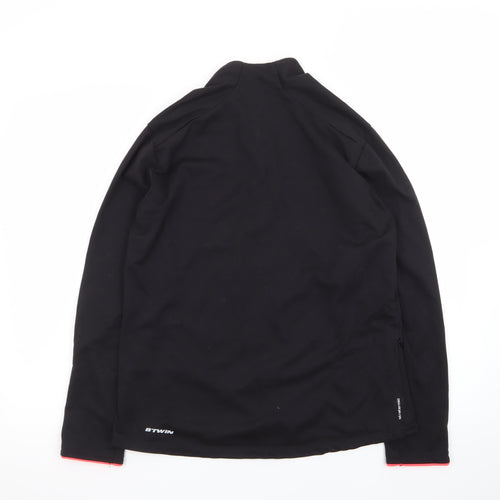 B'TWIN Women's Black Cycling Track Jacket Size 18 Long Sleeve 1/2 Zip