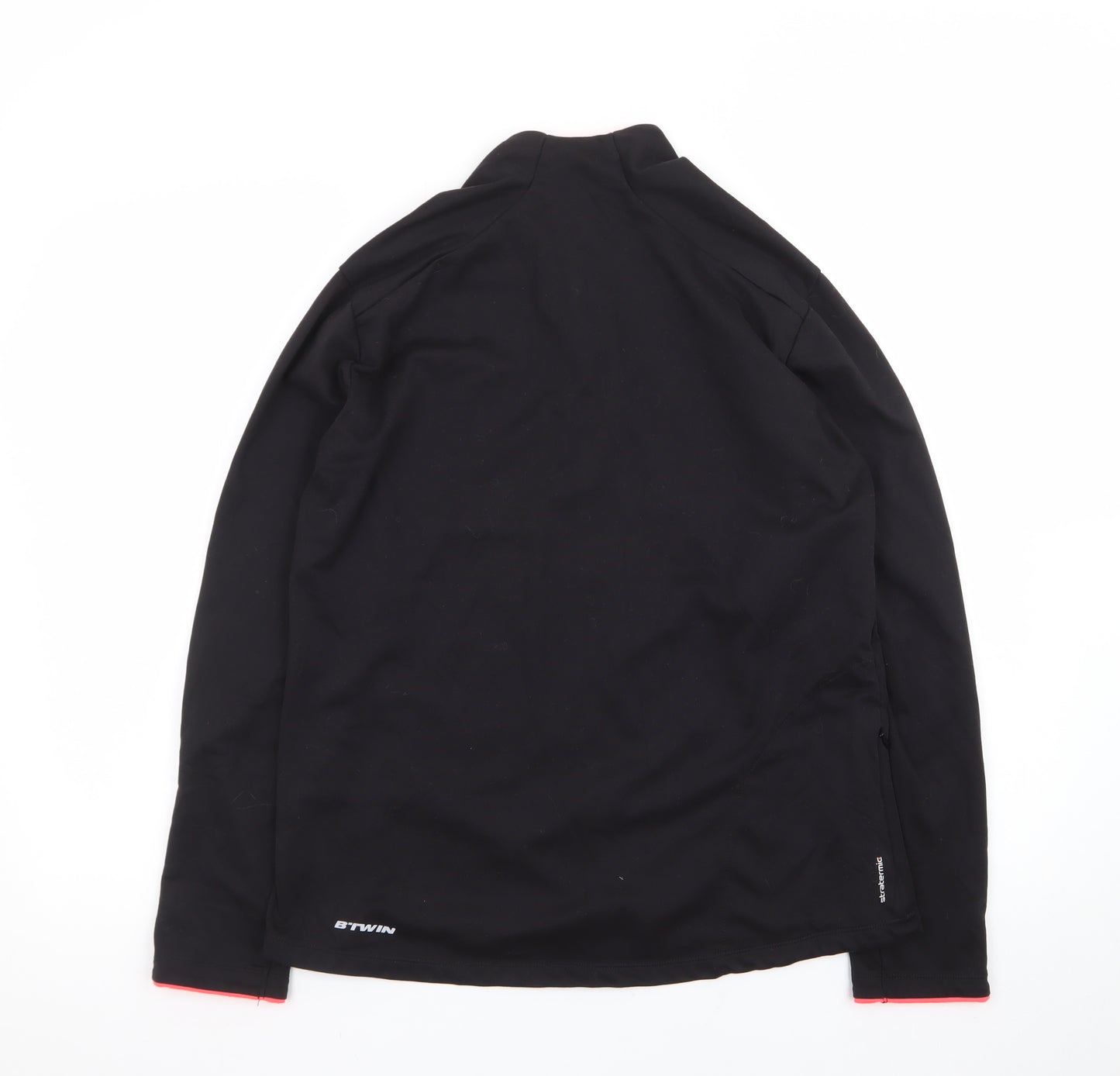 B'TWIN Women's Black Cycling Track Jacket Size 18 Long Sleeve 1/2 Zip