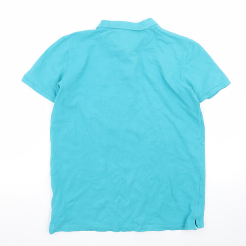 U.S. Polo Assn. Boys Blue 15-16 Years Cotton Short Sleeve Polo Shirt