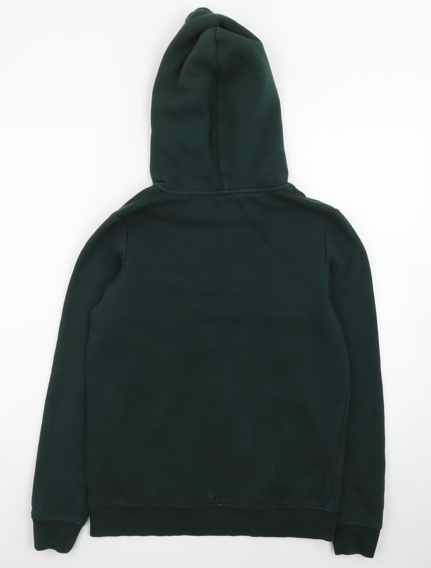 Jack & Jones Boys Green Pullover Hoodie Size 164 Fleece Lined Sweatshirt
