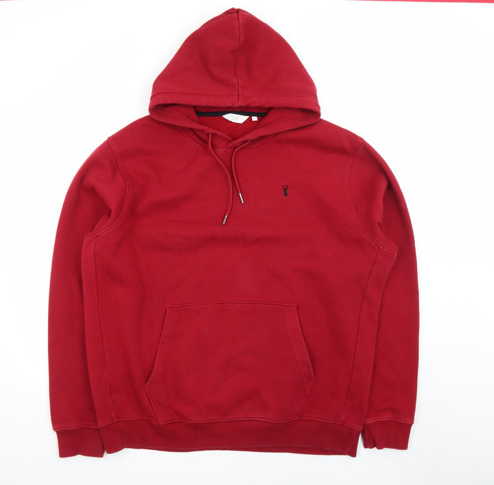 Next Men's Red Pullover Hoodie XL Cotton Blend Fleece