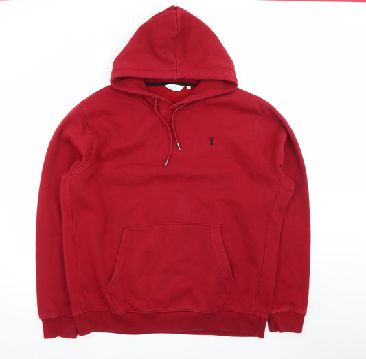 Next Men's Red Pullover Hoodie XL Cotton Blend Fleece
