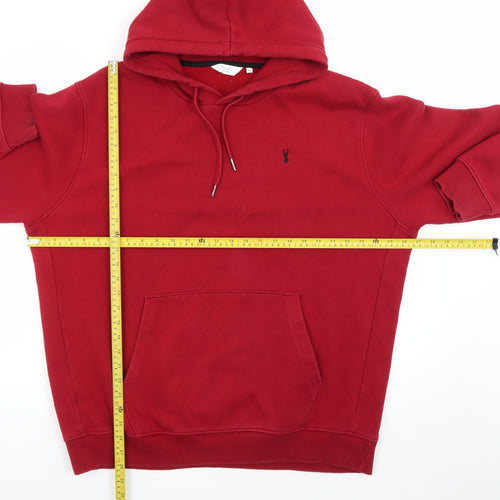 Next Men's Red Pullover Hoodie XL Cotton Blend Fleece