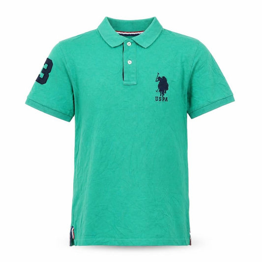 U.S. Polo Assn. Boys Green Cotton Polo Shirt 14-15 Years Short Sleeve