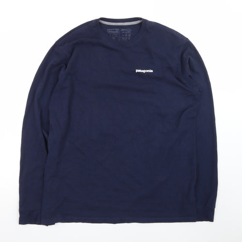 Patagonia Men’s Blue Long Sleeve Crew Neck Regular Fit T-Shirt Size L